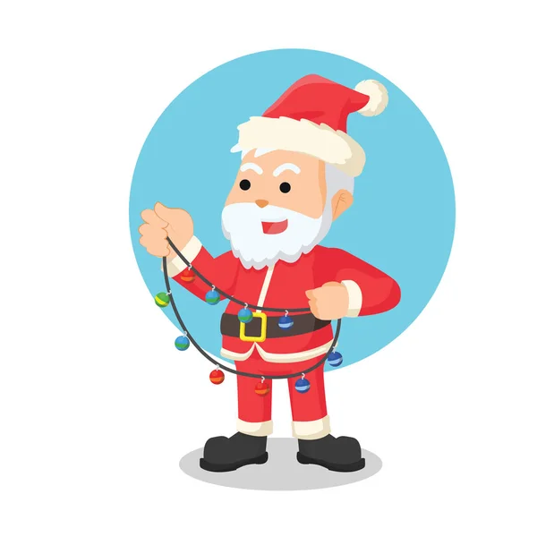 Weihnachtsmann mit Weihnachtslicht — Stockvektor