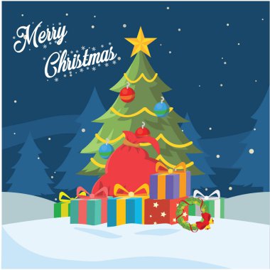 Noel ağacı çizim tasarım