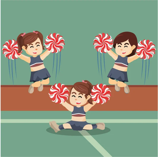 Cheerleader dancing illustration design — Stock Vector