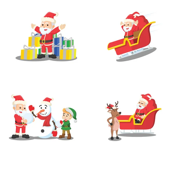 Santa kreslený obrázek scénografie — Stockový vektor