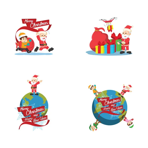 Rond de wereld cartoon set — Stockvector