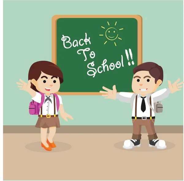 Boy and girl student back to school — Stock Vector