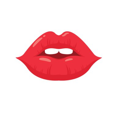 Kırmızı ruj seksi dudaklar