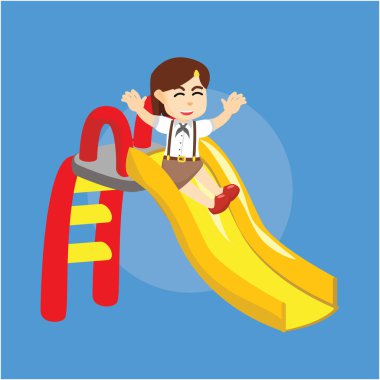 kız öğrenci oynarken slayt