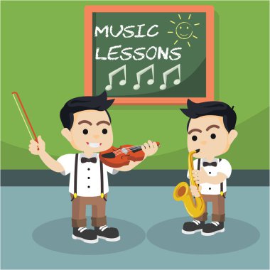 Öğrenciler birlikte müzik çalmak