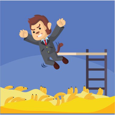 maymun işi muz çekmek için atlama