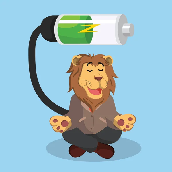 Lion recharging illustration affärsdesign — Stock vektor