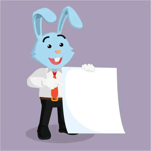 Iş tavşan holding boş kağıt — Stok Vektör
