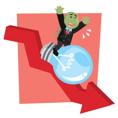 iş kaplumbağa ampul düşen grafikli