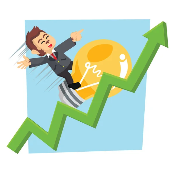 Scimmia aziendale con bulbo grafico in aumento — Vettoriale Stock