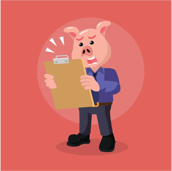 Negocio cerdo mal informe — Archivo Imágenes Vectoriales