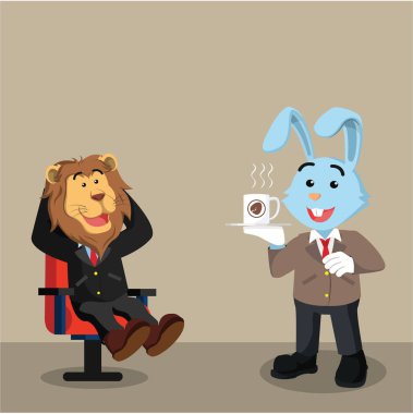 iş aslan gevşeme ile kahve ve garson