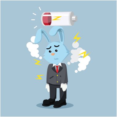 iş tavşan ile düşük pil bitkin