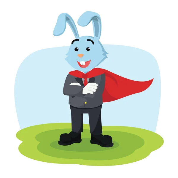 Zakelijke konijn held afbeelding ontwerp — Stockvector