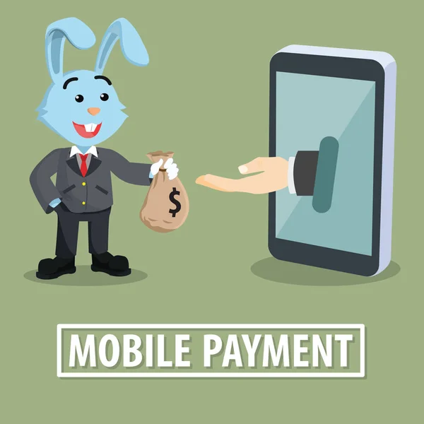 Płatności mobilne firmy królik — Wektor stockowy