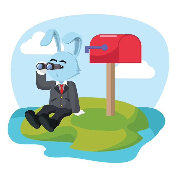 Biznesowe królik oczekiwania poczty — Wektor stockowy