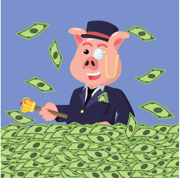 Graisse riche porc argent baignade — Image vectorielle