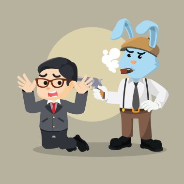 Mafya tavşan rehine illüstrasyon tasarımı