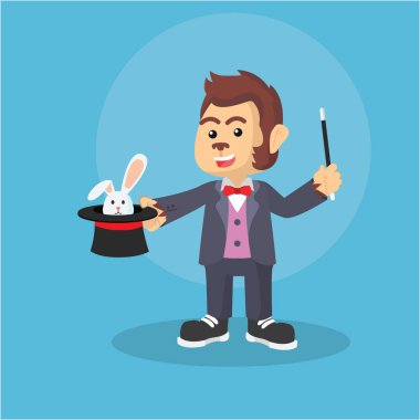 maymun sihirbaz illüstrasyon tasarımı