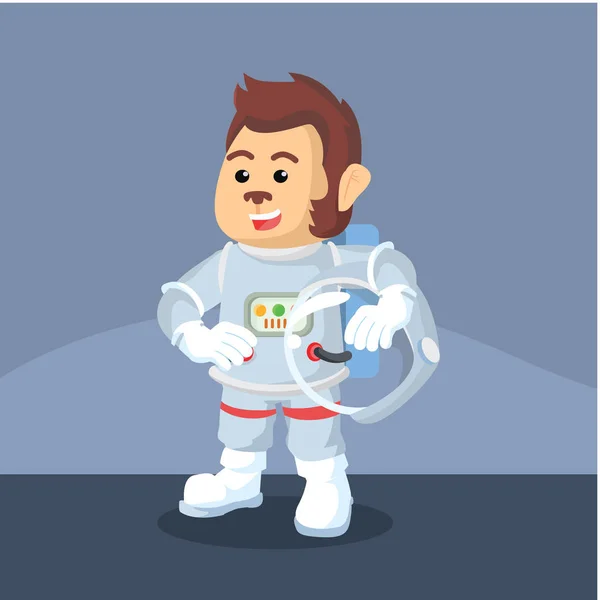 Astronaute singe enlevé son casque — Image vectorielle