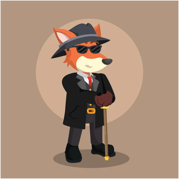 Mafia fox ilustração design — Vetor de Stock