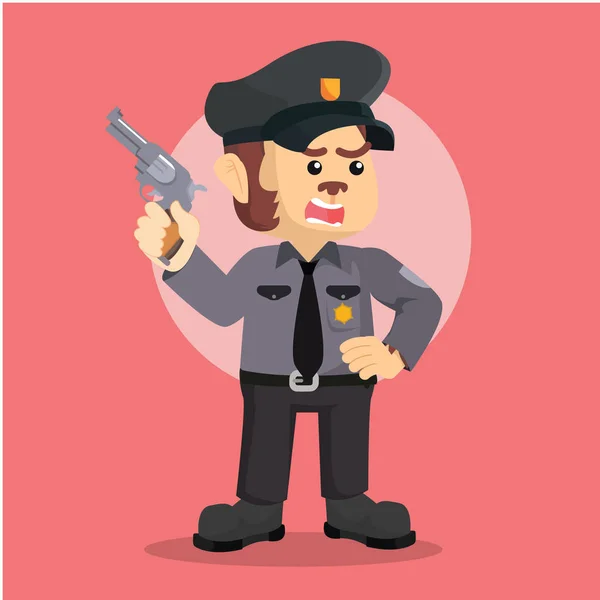 Policji małpa oficer gospodarstwa pistolet — Wektor stockowy