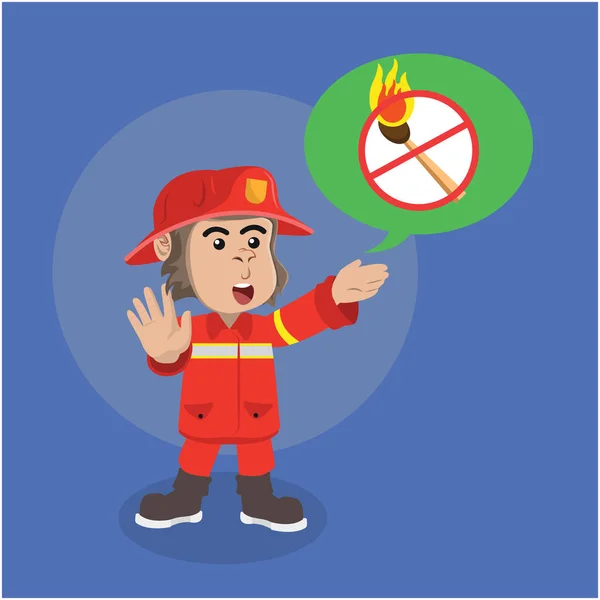 Gorilla brandman varning illustration design — Stock vektor