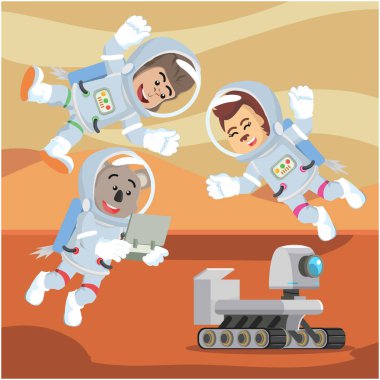 Grup hayvan astronot rover denetleme