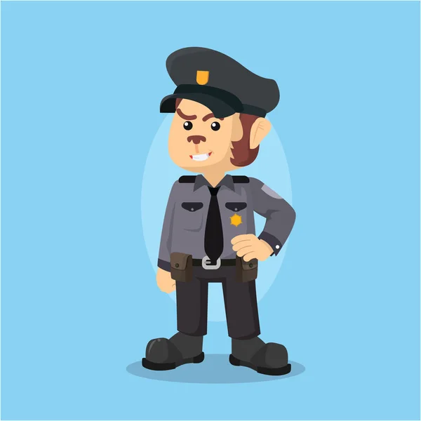 बंदर पुलिस अधिकारी इलस्ट्रेशन डिजाइन — स्टॉक वेक्टर