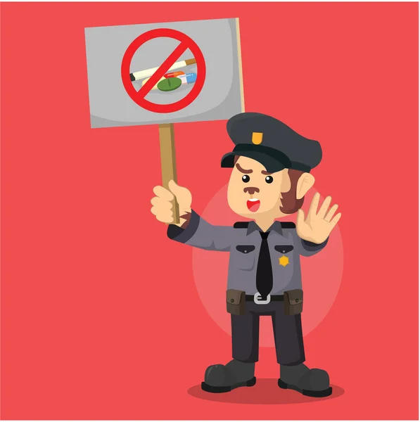 Apan polisen säga nej till droger — Stock vektor