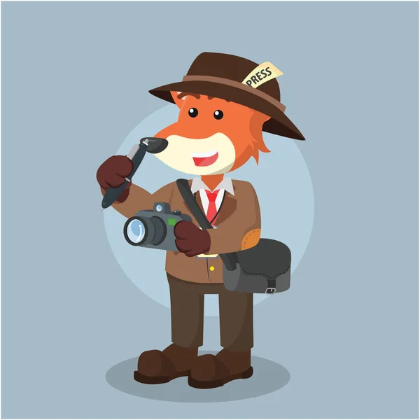 Fox journalist illustration design — Stock Vector