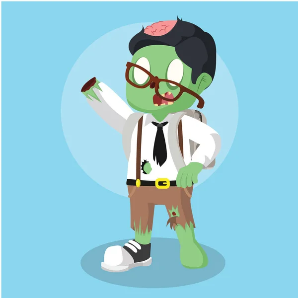 Zombie school student kleur — Stockvector