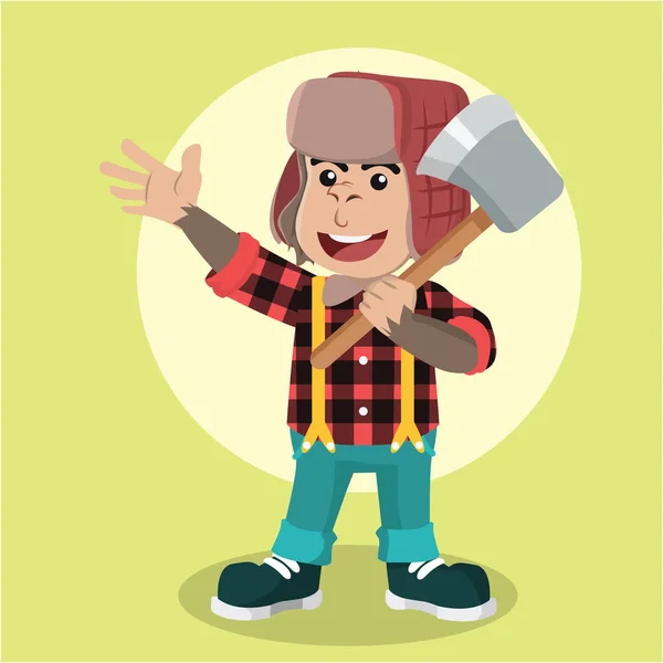 Gorilla lumberjack illustration design — Stock vektor