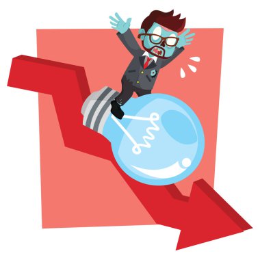 zombi işadamı ampul düşen grafikli