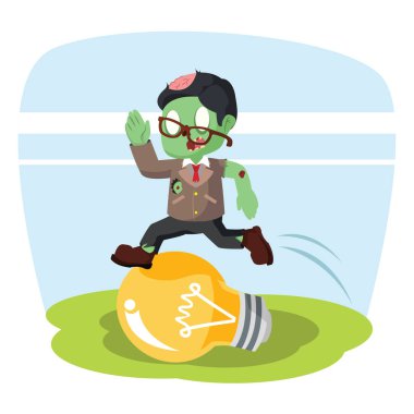 zombi işadamı atlama üzerinde ampul