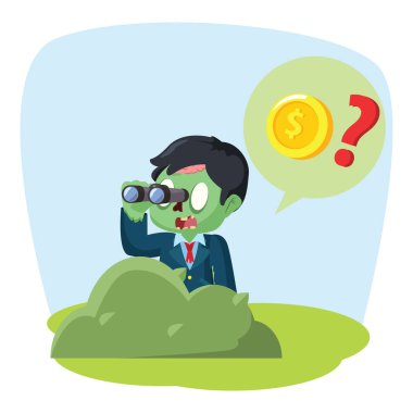 zombi işadamı madeni para dürbün ile arama