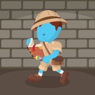 mavi çocuk explorer antik kitap okuma