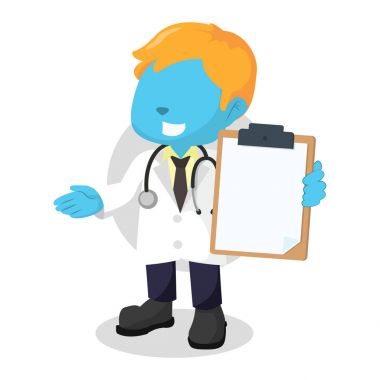 mavi çocuk doktor holding Pano