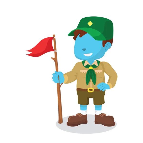 Disegno illustrazione boy scout blu — Vettoriale Stock