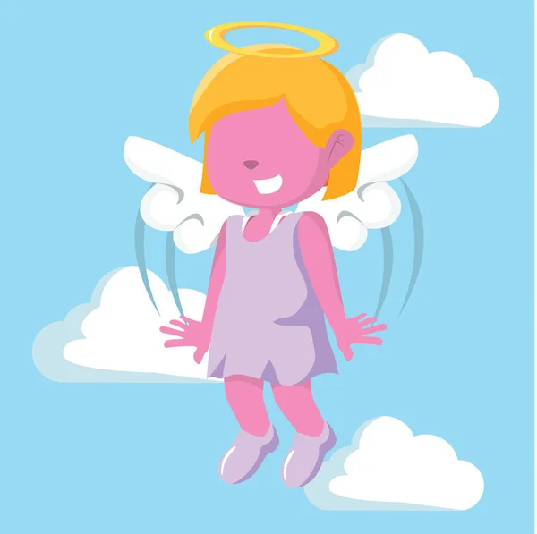 Pink girl angel illustration design — Stock Vector