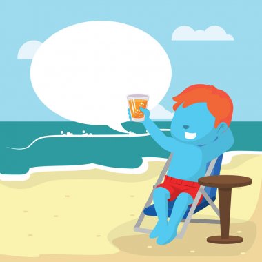 mavi çocuk belirtme çizgisi ile sahilde rahatlatıcı