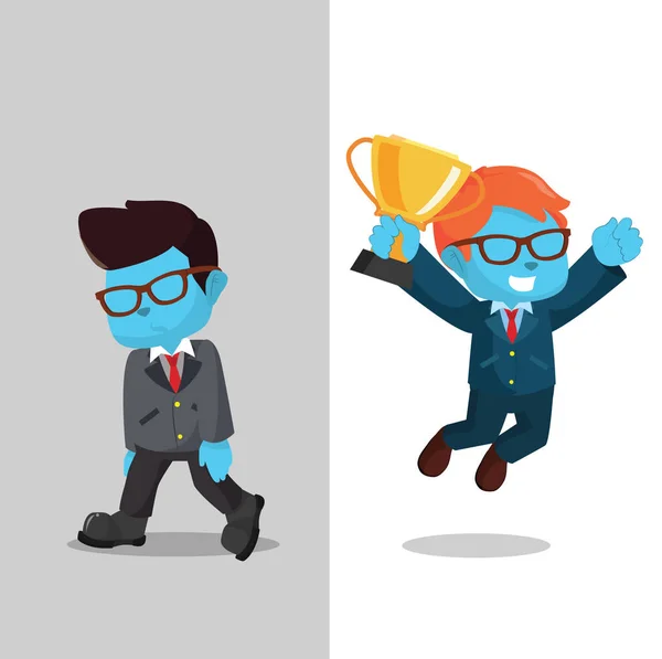 Blue businessman winner and loser — Stock Vector