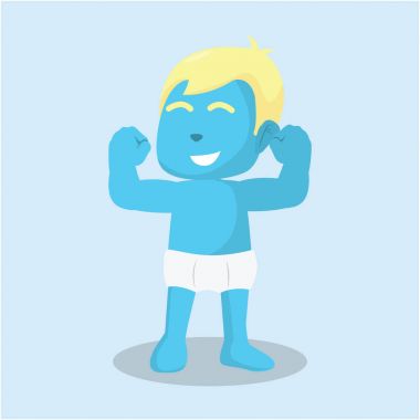 mavi bebek çocuk güçlü elleriyle