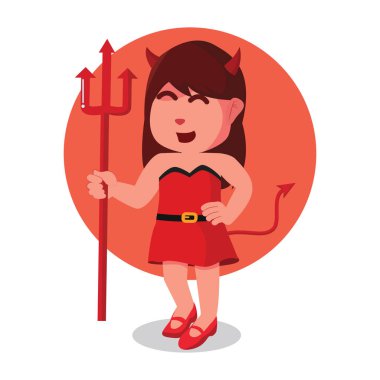 Trident'ın elinde kırmızı şeytan kırmızı kız