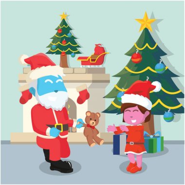 pembe çocuk Noel hediyesi almak