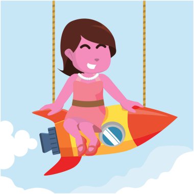 pembe güzellik kız roket üzerinde