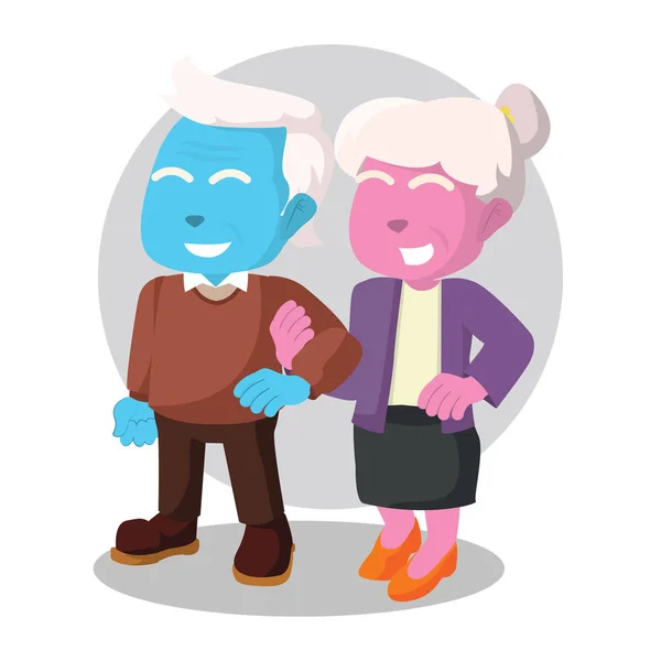 Pareja Ancianos Tomados Mano — Vector de stock