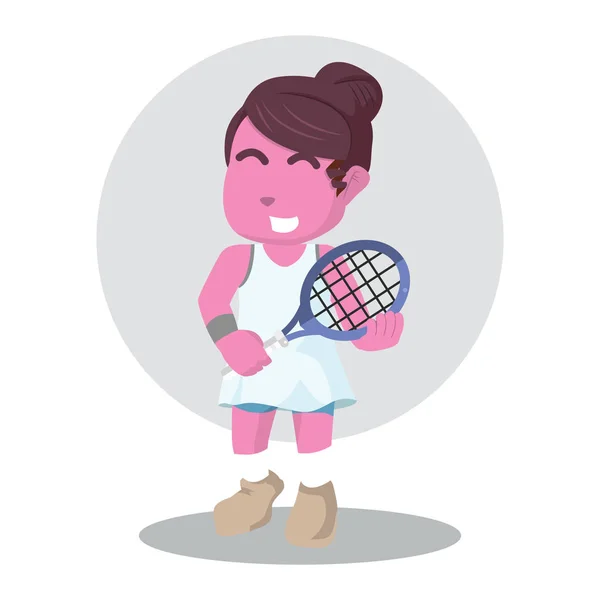 Rosa Jugador Tenis Femenino Colorido — Vector de stock