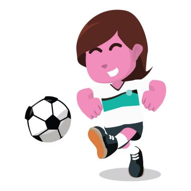 pembe kadın futbol oyuncusu topu çekim