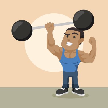 Afrika vücut geliştirmeciydi tek elle dev halter kaldırma